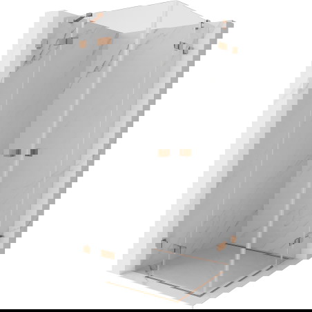 Mexen Lunar Dviguba dušo kabina su atveriamomis durimis 105 x 105 cm, skaidri, valcavimo varis - 834-105L-105P-65-00