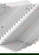 Mexen Lunar Dviguba dušo kabina su slankiojančiomis durimis, kairė, 120 x 115 cm, permatoma, šlifuotas varis