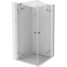 Mexen Lunar Duo atveriama dušo kabina 120 x 120 cm, skaidrus, šlifuotas varis - 834-120L-120P-65-00