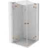 Mexen Lunar L Duo atsilenkianti dušo kabina 75 x 75 cm, skaidrus, šepetuota vario spalva - 834L-075L-075P-65-00
