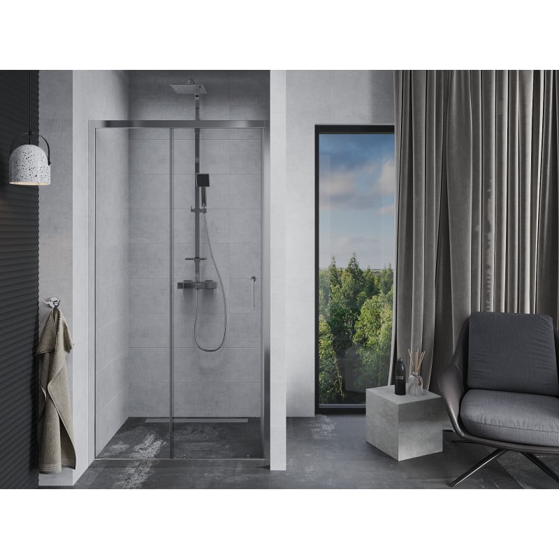 Mexen Apia stiklinės dušų durys, stumdomos, 100 cm, skaidrios, chromuotas - 845-100-000-01-00