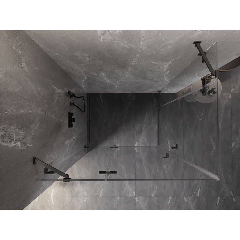 Mexen Lunar Dviguba kairė pusė varstoma dušo kabina 120 x 115 cm, skaidri, šlifuota gun gray - 834-120L-115P-66-00