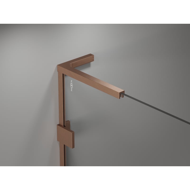 Mexen Lunar L Duo gretimoji dušo kabina, kairė 115 x 70 cm, skaidri, šlifuota varis - 834L-115L-070P-65-00