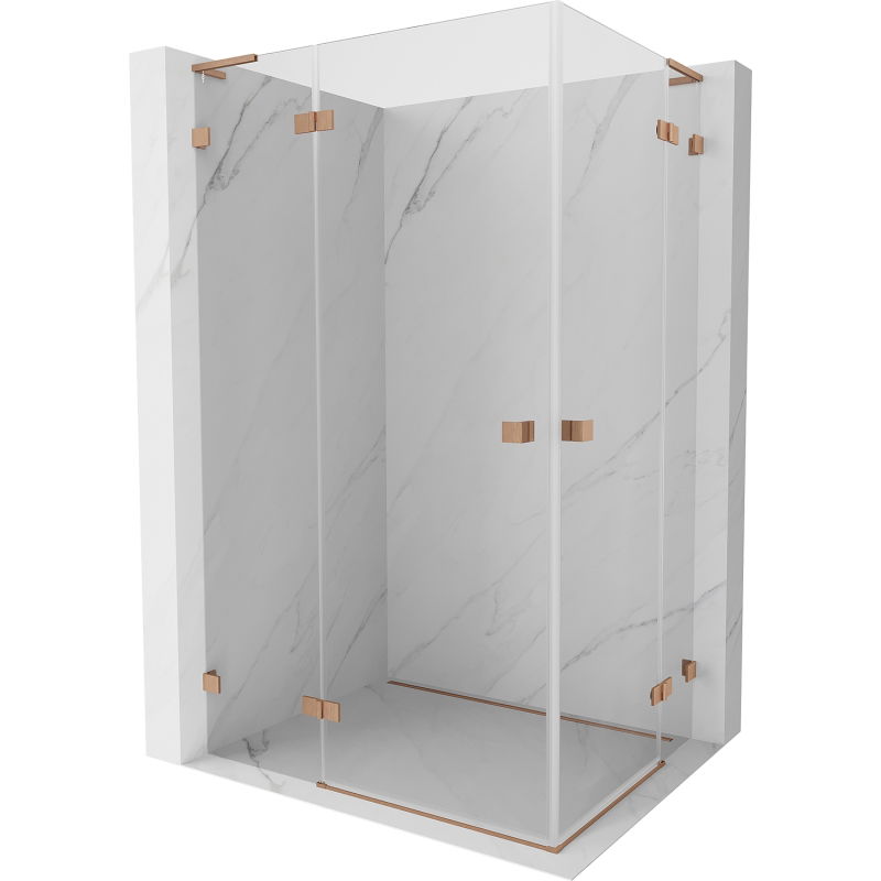 Mexen Lunar L Duo atveriama dušo kabina 115 x 95 cm, skaidri, šepečiu valyta varis - 834L-115L-095P-65-00