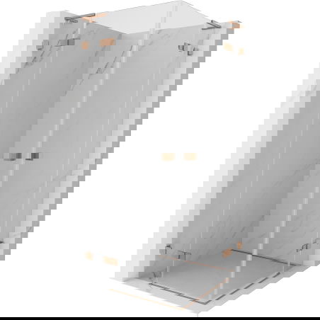 Mexen Lunar L Duo dušo kabina, atveriama 115 x 115 cm, skaidri, šlifuotas varis - 834L-115L-115P-65-00