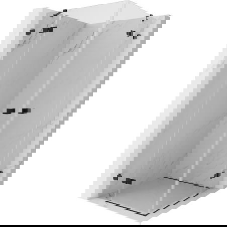 Mexen Lunar Duo sulankstoma dušo kabina 105 x 105 cm, skaidri, juoda - 834-105L-105P-70-00