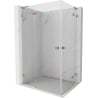 Mexen Lunar L Duo sulankstoma dušo kabina 120 x 105 cm, permatomas, šepečiu šlifuotas varis - 834L-120L-105P-65-00