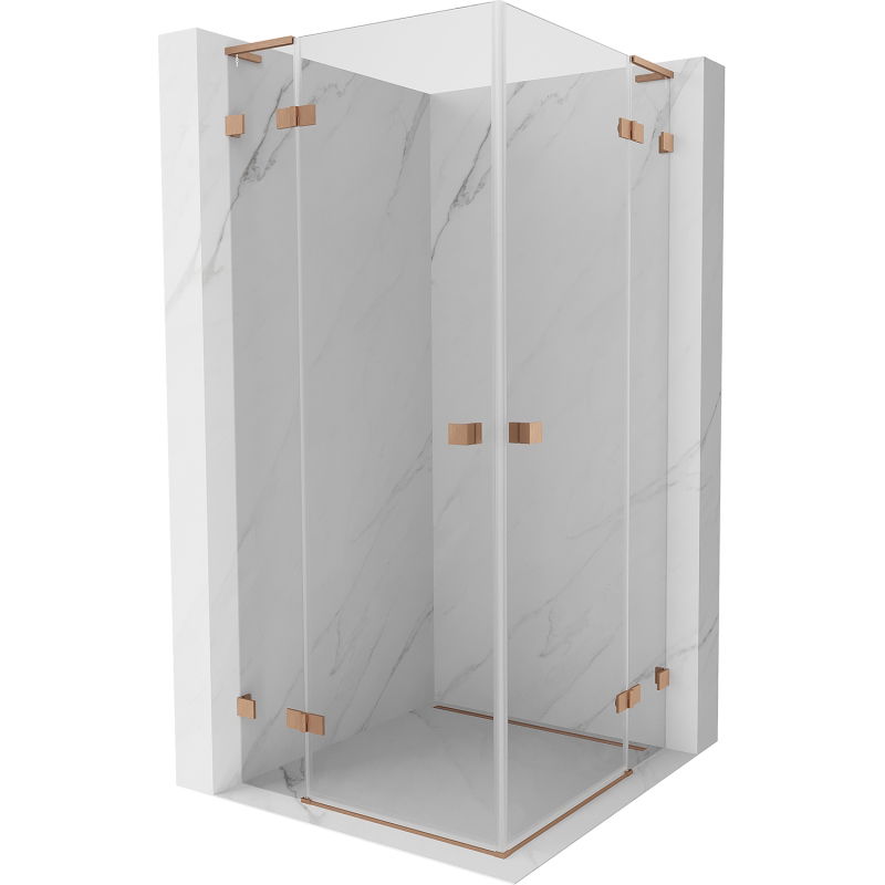 Mexen Lunar L Duo dušo kabina atveriama 120 x 120 cm, permatomas, šlifuota varis - 834L-120L-120P-65-00