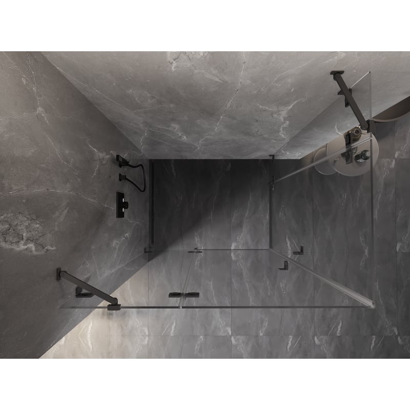 Mexen Lunar Duo kairys dušo kabina, 85 x 70 cm, skaidrus, ginklo metalas - 834-085L-070P-95-00