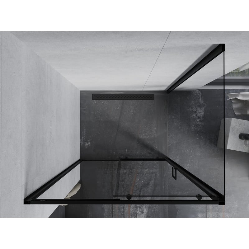 Mexen Apia stiklinė dušo kabina 90 x 80 cm, permatoma, juoda - 840-090-080-70-00