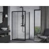 Mexen Apia stumdomos dušo durys 100 x 80 cm, skaidrios, juodos - 840-100-080-70-00