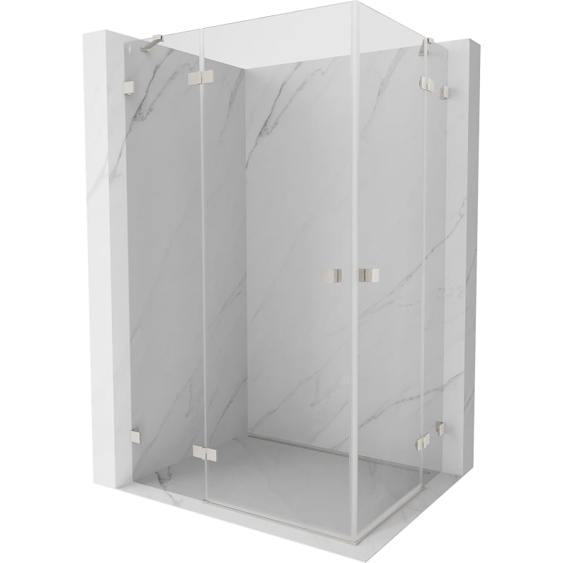 Mexen Lunar Duo atveriama dušo kabina 100 x 85 cm, skaidrus, šlifuotas nikelis - 834-100L-085P-97-00