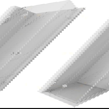 Mexen Lunar Duo dušo kabina varstomos durys kairėje 110 x 100 cm, skaidrus, šlifuotas nikelis - 834-110L-100P-97-00