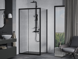 Mexen Apia stumdoma dušo kabina 120 x 90 cm, Skaidrus, Juoda - 840-120-090-70-00