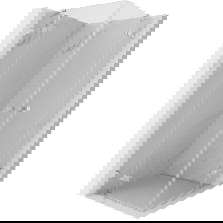 Mexen Lunar Dviguba atveriama dušo kabina 115 x 115 cm, skaidri, šepečiu nikeluota - 834-115L-115P-97-00