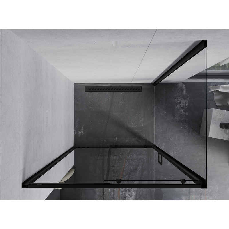 Mexen Apia stumdomas dušo kabinas 130 x 100 cm, permatomas, juodas - 840-130-100-70-00