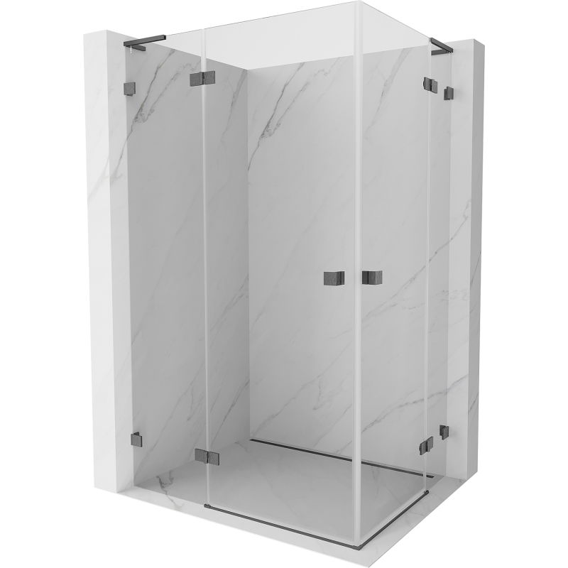 Mexen Lunar L Duo atveriama dušo kabina 120 x 90 cm, skaidri, šautuvų pilka matinė - 834L-120L-090P-66-00