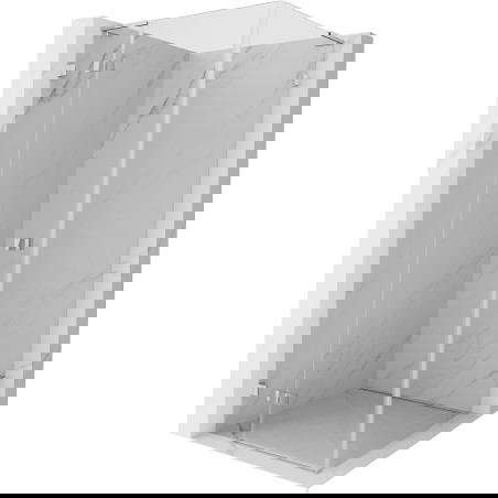 Mexen Lunar L dušo kabina su kairiniu atveriamuoju durų mechanizmu 90 x 90 cm, skaidri, chromuota - 834L-090-090-01-00-L