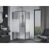 Mexen Apia slankiojanti dušo kabina 100 x 90 cm, baltos juostos, chromas - 840-100-090-01-20