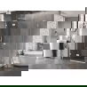 Mexen Lunar L kairė pusiau atidaroma dušo kabina 75 x 70 cm, permatoma, balta - 834L-075-070-20-00-L