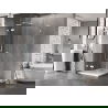 Mexen Lunar L kairdus kabina atidaromoji kairioji 80 x 80 cm, skaidrus, baltas - 834L-080-080-20-00-L