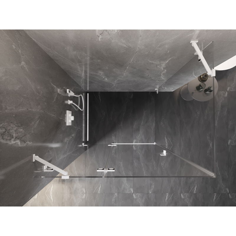 Mexen Lunar dušo kabina, atveriama kairė, 95 x 70 cm, permatoma, balta - 834-095-070-20-00-L