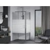 Mexen Apia stumdomos dušo durys 105 x 100 cm, baltos juostos, chromas - 840-105-100-01-20