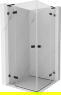 Mexen Lunar L Duo varstoma dušo kabina 80 x 80 cm, skaidri, juoda - 834L-080L-080P-70-00