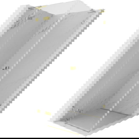 Mexen Lunar L dušų kabina su varstomomis kairėmis durimis 100 x 100 cm, skaidri, auksinė - 834L-100-100-50-00-L