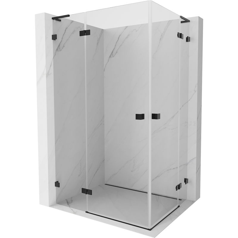 Mexen Lunar L Duo dušo kabina atveriama 90 x 85 cm, skaidri, juoda - 834L-090L-085P-70-00