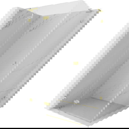 Mexen Lunar L dušo kabina varstoma kairė 80 x 70 cm, skaidri, auksinė matinė - 834L-080-070-55-00-L