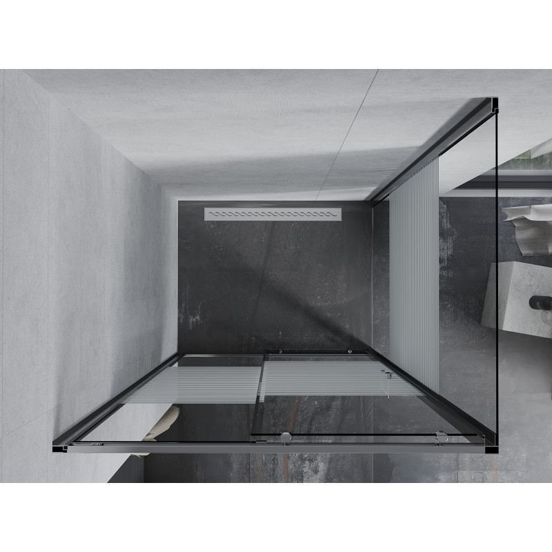 Mexen Apia stumdomas dušo kabinas 140 x 70 cm, baltos juostos, chromas - 840-140-070-01-20