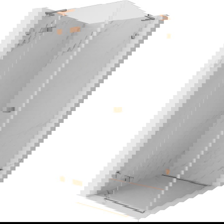 Mexen Lunar L dušas kabina atveriama į kairę 80 x 80 cm, skaidri, šlifuotas varis - 834L-080-080-65-00-L