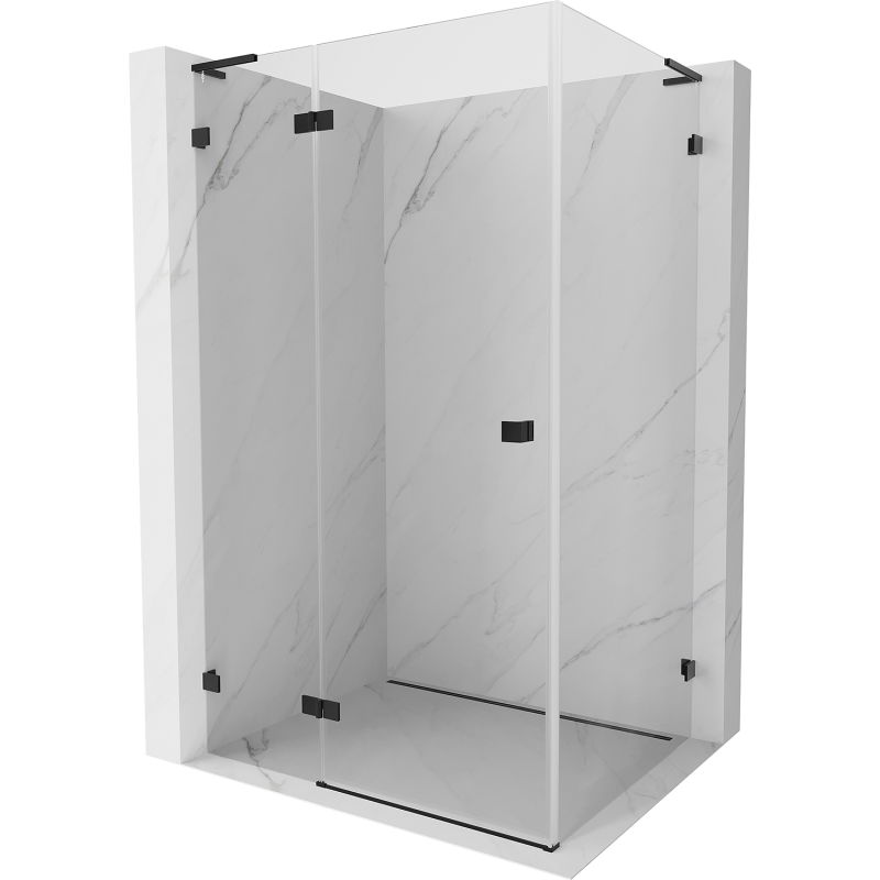 Mexen Lunar L dušo kabina, varstoma kairė 95 x 80 cm, permatoma, juoda - 834L-095-080-70-00-L