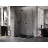 Mexen Lunar L kairi dušo kabina 95 x 90 cm, skaidrus, juodas - 834L-095-090-70-00-L