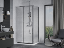 Mexen Apia stumdoma dušo kabina 130 x 70 cm, Skaidrus, Chromo + dušo padėklas Flat - 840-130-070-01-00-4010