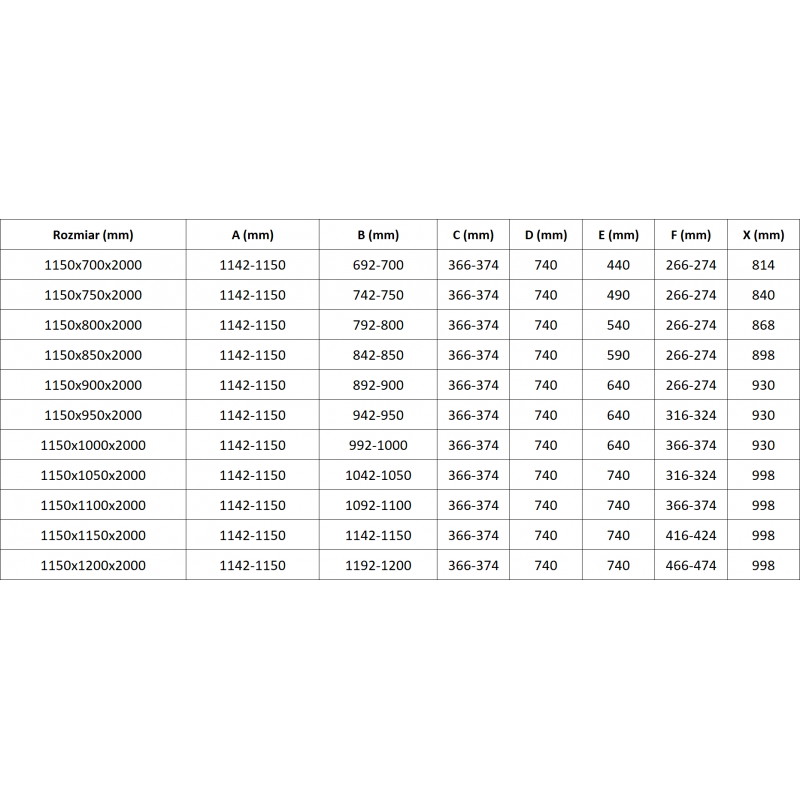Mexen Lunar L Duo dušo kabina atveriama kairinė 115 x 105 cm, skaidri, juoda - 834L-115L-105P-70-00