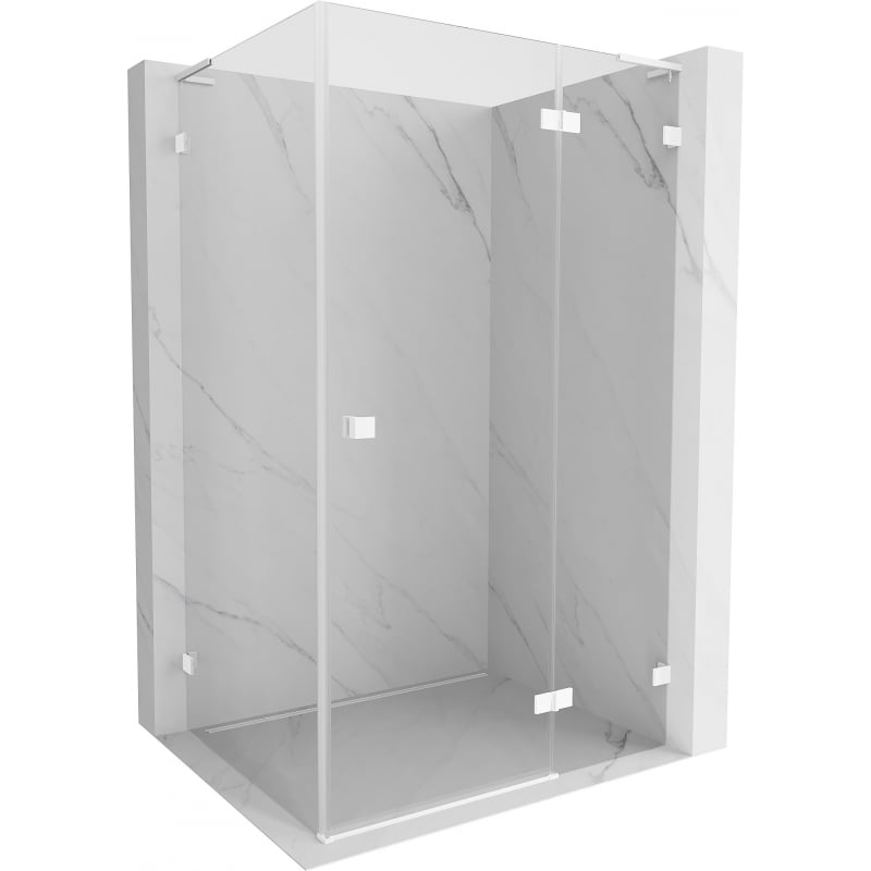 Mexen Lunar L dešinysis dušo kabinos atidaromas dešinysis 100 x 70 cm, skaidrus, baltas - 834L-100-070-20-00-P