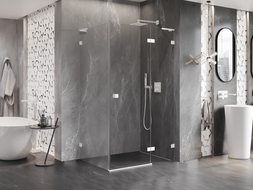 Mexen Lunar L dušas kabina, atveriama dešinė, 100 x 80 cm, permatoma, balta - 834L-100-080-20-00-P