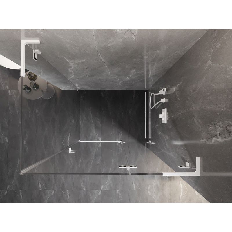 Mexen Lunar L vonia kabina su vidaus atsidarymu dešinė 100 x 90 cm, skaidri, balta - 834L-100-090-20-00-P