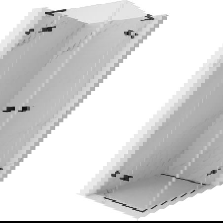 Mexen Lunar L Duo dušo kabina, atveriama, 120 x 120 cm, skaidri, juoda - 834L-120L-120P-70-00