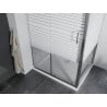 Mexen Apia stumdomas dušo kabinas 140 x 90 cm, baltos juostos, chromas + Flat padėklas - 840-140-090-01-20-4010
