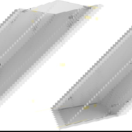 Mexen Lunar L dešinė varstoma dušo kabina 100 x 100 cm, skaidri, auksinė - 834L-100-100-50-00-P