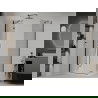 Mexen Roma pakreipiama dušo kabina 70 x 80 cm, Skaidrus, Juoda + dušo padėklas Flat, Balta - 854-070-080-70-00-4010B
