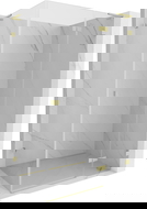 Mexen Lunar L dešinės pusės varstoma dušo kabina 100 x 90 cm, skaidri, auksinė su šepetėliu - 834L-100-090-55-00-P