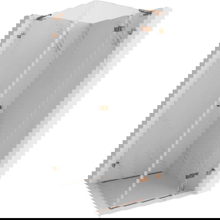 Mexen Lunar L dešinė pusė atveriama dušo kabina 70 x 70 cm, permatoma, rožinis auksas - 834L-070-070-60-00-P