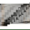 Mexen Roma pakreipiama dušo kabina 100 x 80 cm, Skaidrus, Chromo + dušo padėklas Flat, Juoda - 854-100-080-01-00-4070