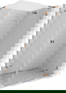 Mexen Lunar L stačiakampė dušo kabina su dešinėmis durelėmis 100 x 70 cm, permatomas, rožinis auksas - 834L-100-070-60-00-P