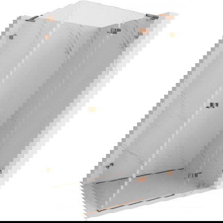 Mexen Lunar L dešinysis dušo kabinos atlenkiamas skyrius 100 x 80 cm, permatomas, rožinis auksas - 834L-100-080-60-00-P