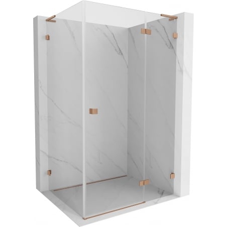 Mexen Lunar L dešinės pusės varstomas dušo kabinas 90 x 70 cm, permatomas, šlifuotas varis - 834L-090-070-65-00-P